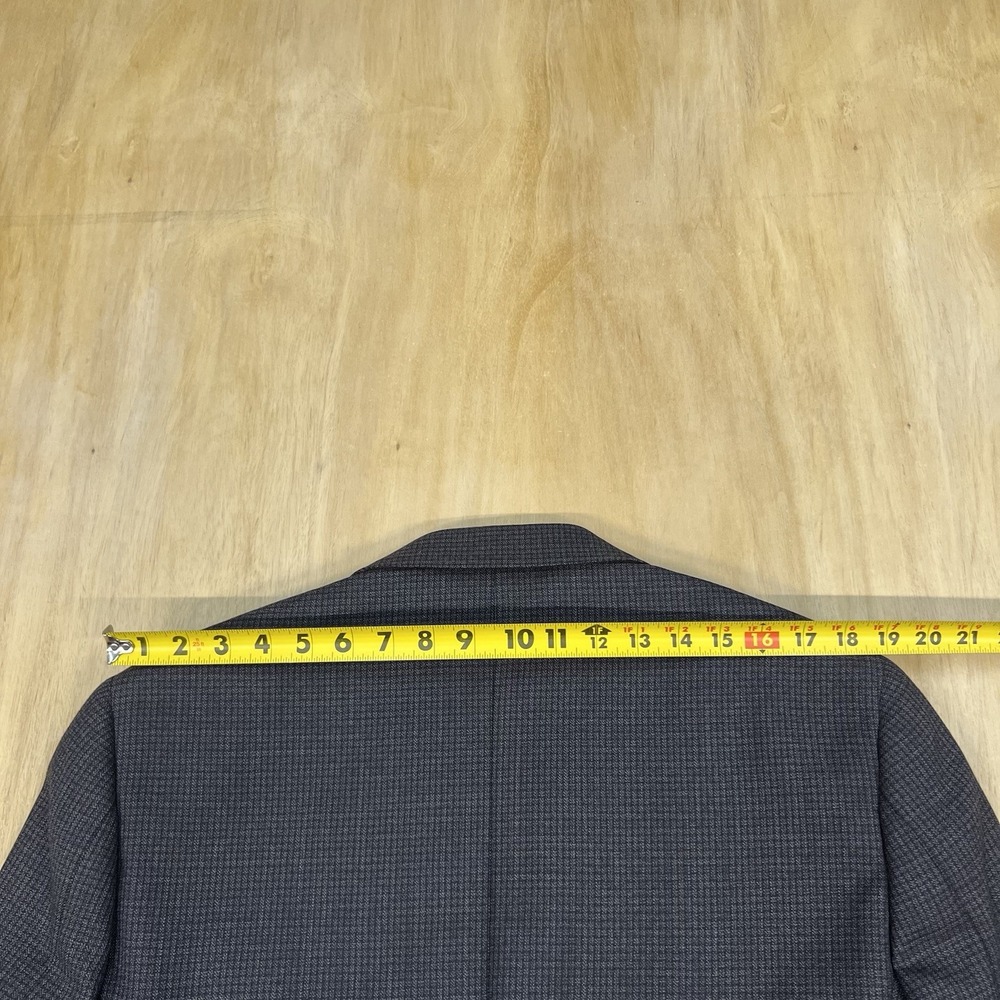 Pronto Uomo Blazer Sport Coat Men 40S Short Executive Fit Wool Brown Check - Picture 6 of 12
